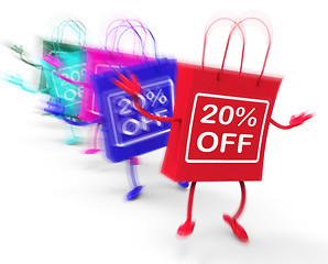 Image showing Twenty Percent Off On Colored Bags Show Bargains