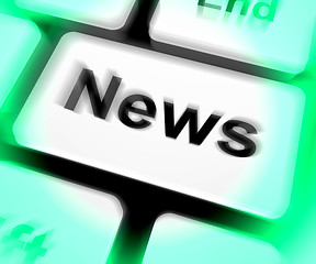 Image showing News Keyboard Shows Newsletter Broadcast Online