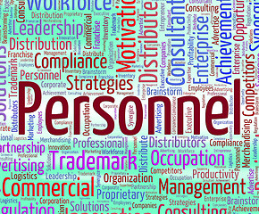 Image showing Personnel Word Indicates Labour Force And Employees