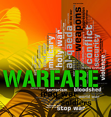 Image showing Warfare Word Represents Battle Fights And Hostilities