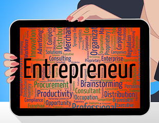 Image showing Entrepreneur Word Means Business Text And Tycoon