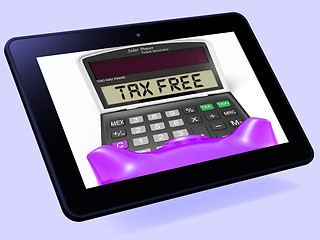 Image showing Tax Free Calculator Tablet Shows Untaxed Duty Free Merchandise