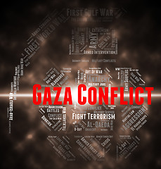 Image showing Gaza Conflict Indicates Wordcloud Fighting And Combat