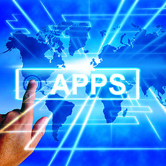 Image showing Apps Map Displays Internet and Worldwide Applications