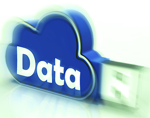 Image showing Data Cloud USB drive Shows Digital Files And Dataflow