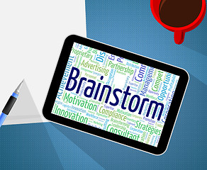 Image showing Brainstorm Word Shows Put Heads Together And Analyze