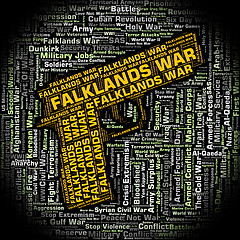 Image showing Falklands War Shows Wordcloud Text And Fight