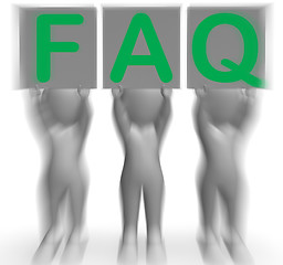 Image showing FAQ Placards Shows Frequent Assistance And Support