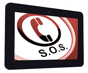 Image showing SOS Tablet Shows Call For Urgent Help