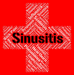 Image showing Sinusitis Word Shows Acute Rhinosinusitis And Affliction
