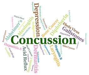 Image showing Concussion Word Means Ill Health And Ailment