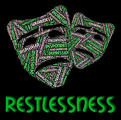 Image showing Restlessness Word Shows Ill At Ease And Edgy