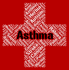 Image showing Asthma Word Indicates Poor Health And Afflictions