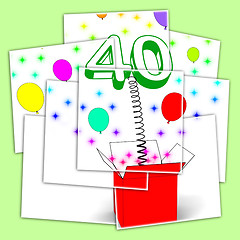 Image showing Number Forty Surprise Box Displays Unexpected Celebration Or Par