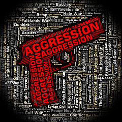 Image showing Aggression Word Represents Violence Wordcloud And Encroachment