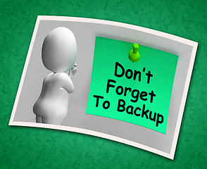 Image showing Don\'t Forget To Backup Photo Means Back Up Data