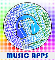 Image showing Music Apps Means Sound Track And Applications