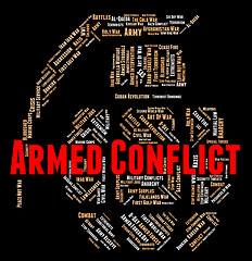 Image showing Armed Conflict Indicates Wordclouds Fighting And Text