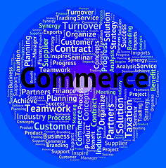 Image showing Commerce Word Means Importing Words And Ecommerce
