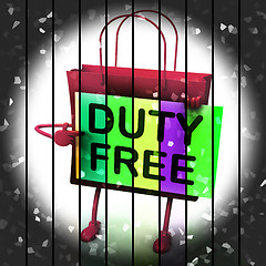 Image showing Duty Free Shopping Bag Represents Tax Exempt Discounts