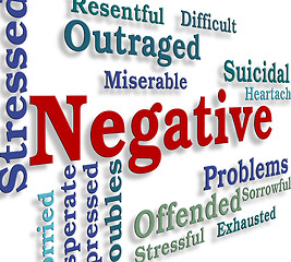 Image showing Negative Word Represents Pessimistic Unresponsive And Wordclouds