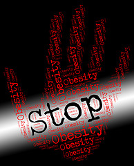 Image showing Stop Obesity Represents Warning Sign And Chubby