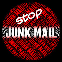 Image showing Stop Junk Mail Represents Warning Sign And Control