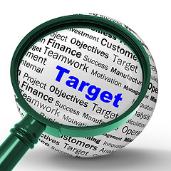 Image showing Target Magnifier Definition Means Business Goals And Objectives