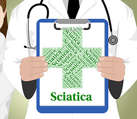 Image showing Sciatica Word Shows Poor Health And Affliction