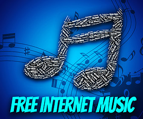 Image showing Free Internet Music Means Sound Track And Web