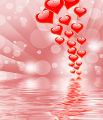 Image showing Hearts On Background Displays Valentines Day Or Romanticism