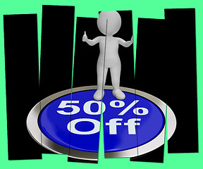 Image showing Fifty Percent Off Pressed Shows 50 Price Markdown