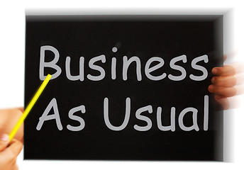 Image showing Business As Usual Message Means Routine And Normality