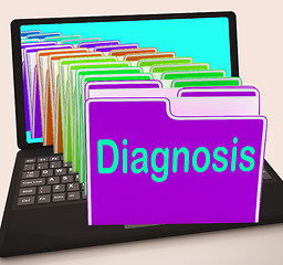 Image showing Diagnosis Folder Laptop Shows Medical Conclusions And Illness