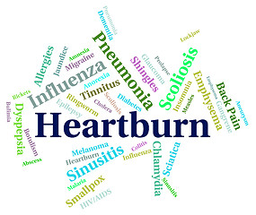 Image showing Heartburn Word Indicates Poor Health And Affliction