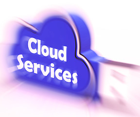 Image showing Cloud Services Cloud USB drive Shows Online Computing Services