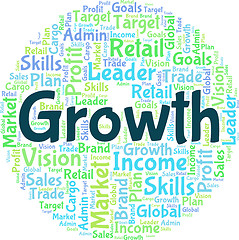 Image showing Growth Word Represents Increase Rising And Wordclouds