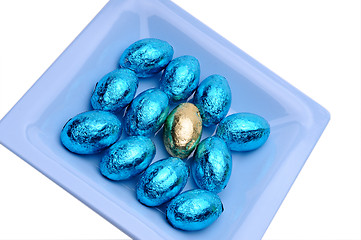 Image showing Blue Easter Eggs