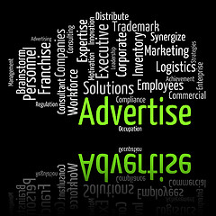 Image showing Advertise Word Indicates Words Adverts And Promoting
