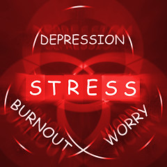 Image showing Stress Depression Worry and Anxiety Displays Burnout