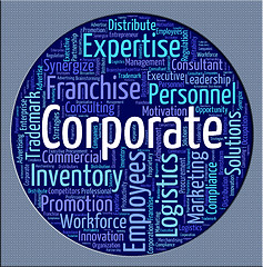 Image showing Corporate Word Represents Business Text And Corporation