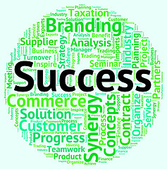 Image showing Success Word Shows Prevail Wordclouds And Win