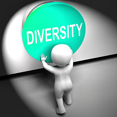 Image showing Diversity Pressed Means Variety Difference Or Multi-Cultural