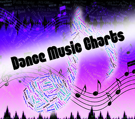 Image showing Dance Music Charts Means Sound Tracks And Disco