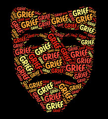 Image showing Grief Word Shows Broken Hearted And Anguish