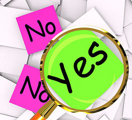 Image showing Yes No Post-It Papers Mean Answers Affirmative Or Negative