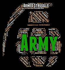 Image showing Army Word Represents Defense Forces And Armament