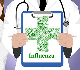 Image showing Influenza Word Means Ill Health And Affliction