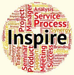 Image showing Inspire Word Shows Fire Up And Encourage