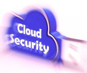 Image showing Cloud Security Cloud USB drive Means Online Security Or Privacy 